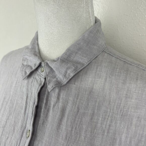 C&C California Linen Shirt Dress Women Small Short Sleeve Button Up Collared - Picture 8 of 14